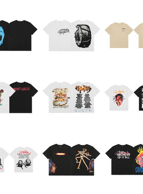Travis Scott潮牌乌托邦联名专辑几何短袖t恤男女同款潮流上衣