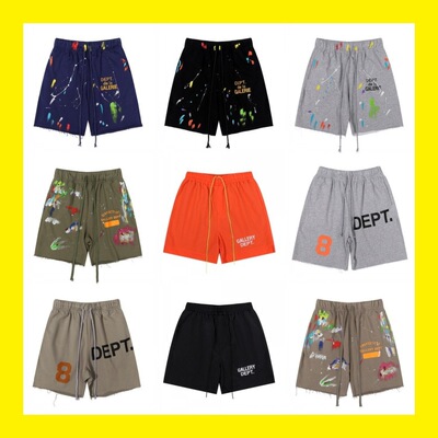 美式潮牌GALLERY DEPT手绘泼墨印花纯棉毛圈短裤fog高街5分休闲裤