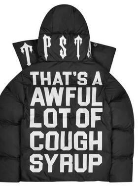 冬季新款美式高街Trapstar羽绒棉服保暖加厚宽松男女同款带帽棉衣