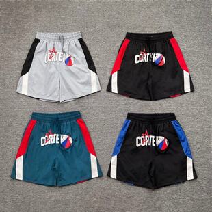 Corteiz恶魔岛字母五角星撞色短裤夏季速干休闲男女五分裤ins