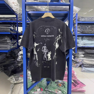 ERD忧郁的富二代 25SS Waticive-pour Pupues人像印花洗水做旧T恤