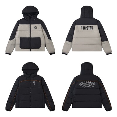 美式复古刺绣字母连帽棉服