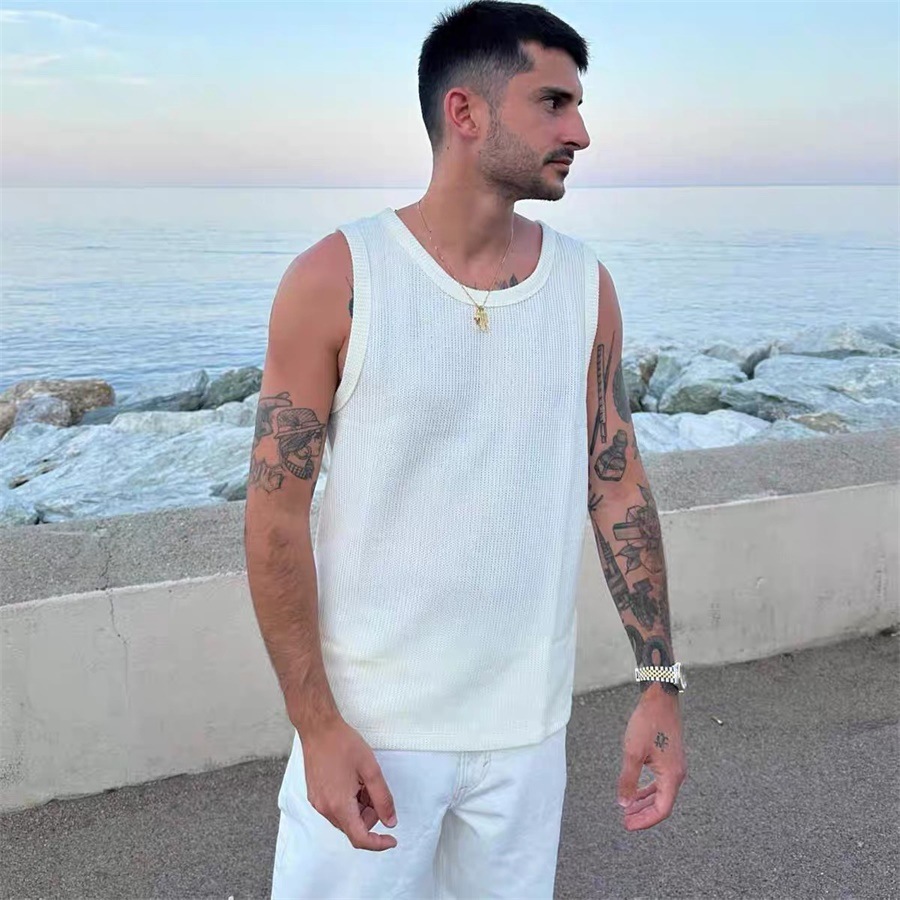 小众潮牌Aime Leon Dore美式复古男女网眼镂空无袖衫纯色百搭背心