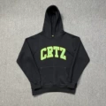 923 Black Printed Green Hooded Sweatshirt