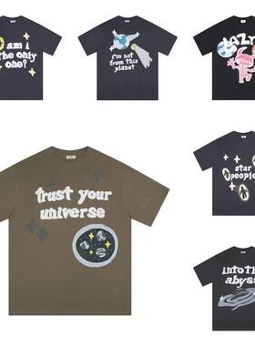 Broken planet破碎星球发泡字母印花美潮夏季男女宽松休闲短袖T恤
