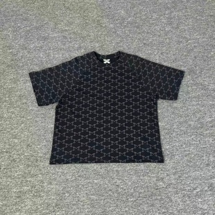 Mertra美潮街头嘻哈满印字母LOGO宽松休闲圆领夏季 男女T恤 短袖