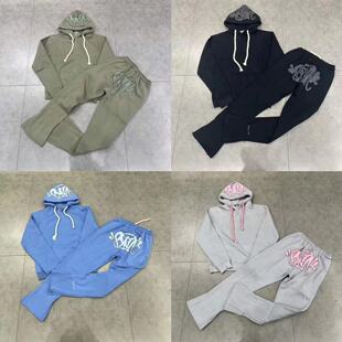 Drill SynaWorld美潮街头嘻哈发泡印花连帽卫衣男女高街休闲套装