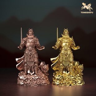 铜师傅 见微系列《玄坛神威》武财神赵公明紫铜摆件 家居工艺品