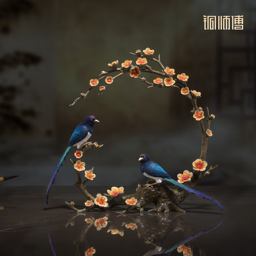 铜师傅《喜上眉梢》摆件