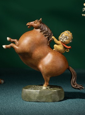 铜师傅摆件马上封侯工艺品客厅