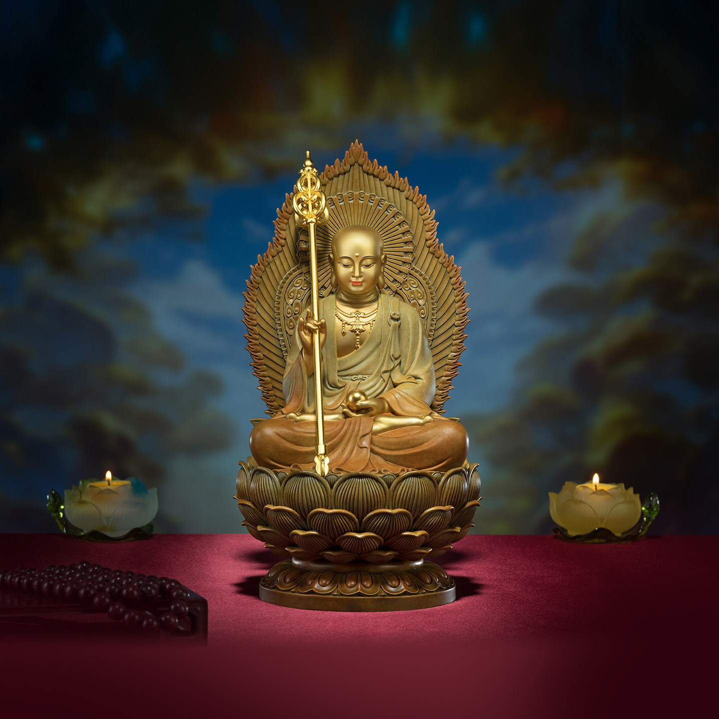 铜师傅《地藏王菩萨》客厅桌面铜摆件 家居装饰工艺品,家居饰品,桌面摆件,淘宝优惠券,粉丝福利购,淘宝优惠卷