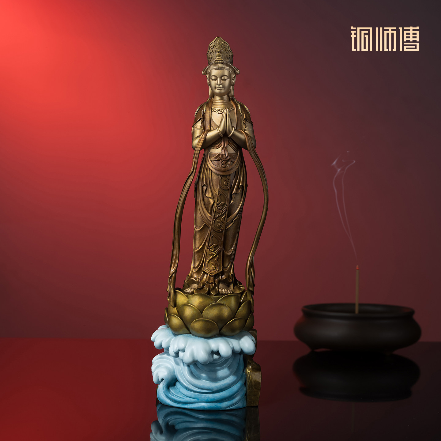 铜师傅青铜观音禅意桌面摆件