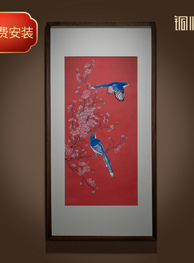 铜师傅手工錾刻 铜雕画《喜上枝头》客厅玄关画沙发背景墙挂画
