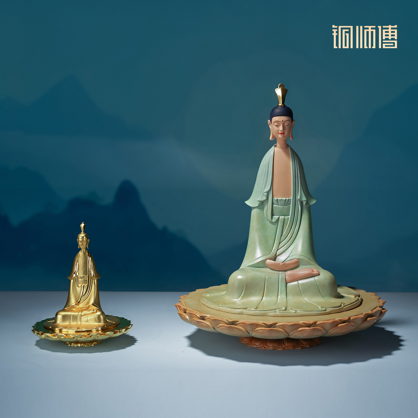 铜师傅《静悟》工位禅意观音菩萨铜摆件 静心情绪稳定治愈礼物