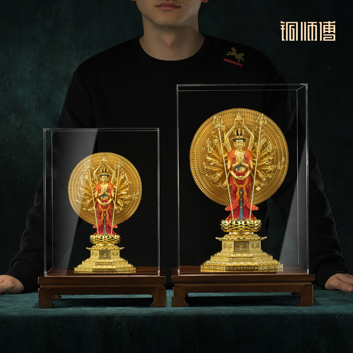 铜师傅 见微系列《般若千臂》千手观音菩萨佛像铜摆件 家居工艺品