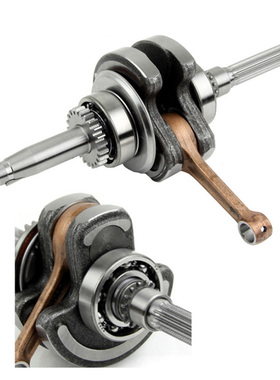 踏板车适用酷奇CUXI雅格摩托车巧格福喜飞鹰100鬼火FS110曲轴连杆