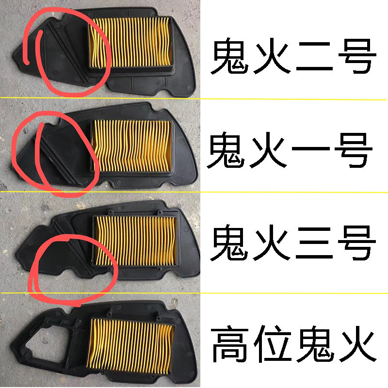踏板车高位鬼火125空滤芯RSZ迅鹰尚领GY6125新巧格空气过滤芯海绵