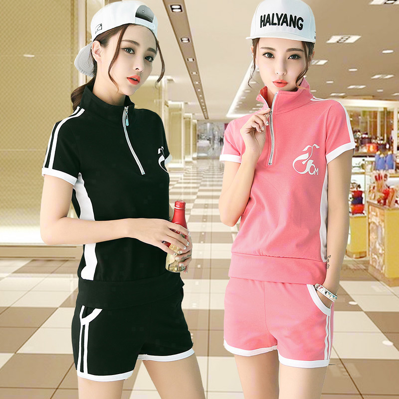 运动套装女夏2019新款时尚宽松显瘦学生短袖短裤跑步服休闲两件套|msdalam kategori Butik wanita / wanita, menetapkan/pakaian seragam pelajar/seragam kerja, saman sukan Leisure - dari Buy2taobao.com untuk memberikan perkhidmatan ejen Taobao profesional membeli