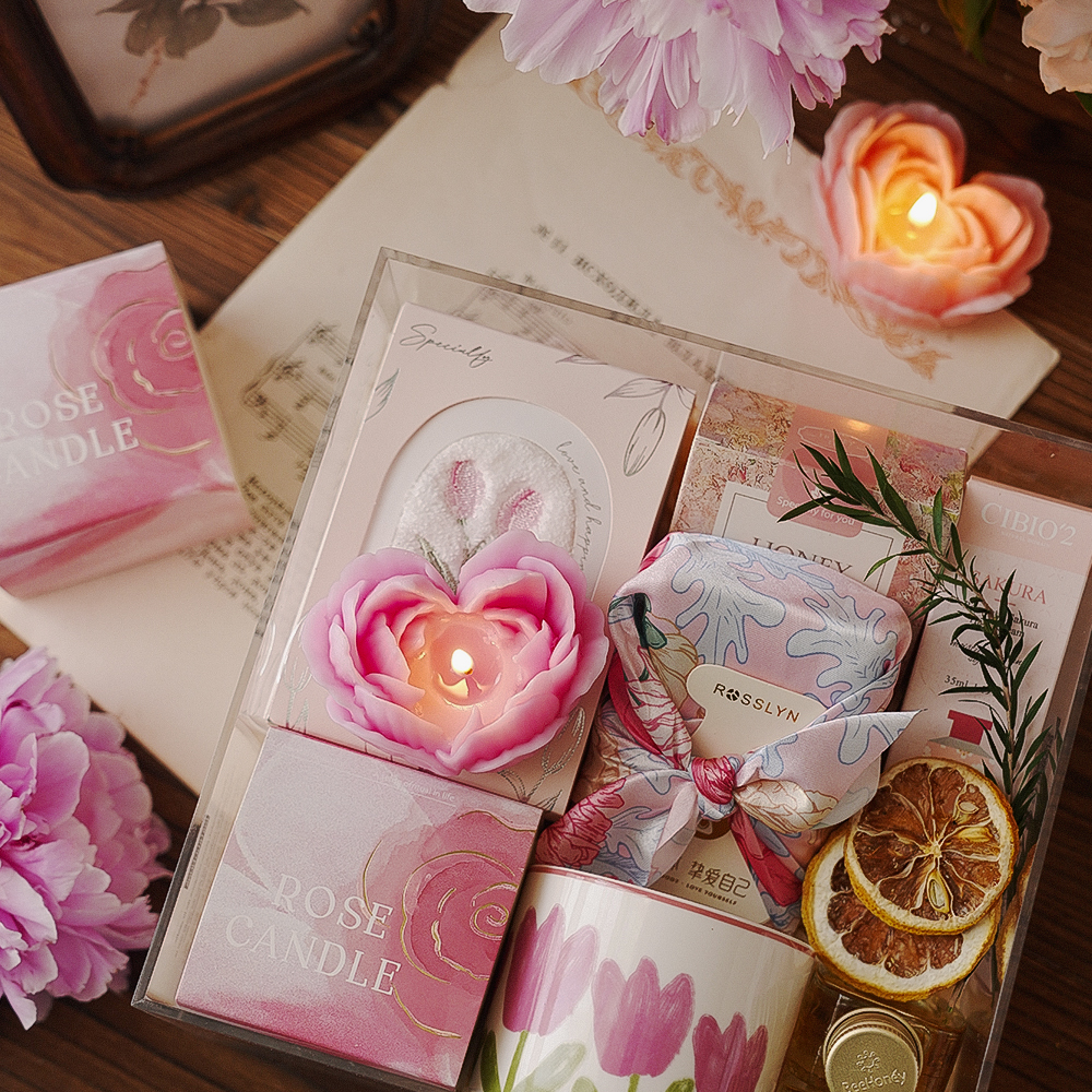 七夕礼物爱心蜡烛ins熏烛520创意生日伴手礼礼品心形玫瑰表白蜡烛