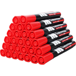 晨光油性记号笔油墨水红色工地专用防水防油不掉色速干加粗计号记好号笔大头墨水快递专用油笔粗大粗头马克笔