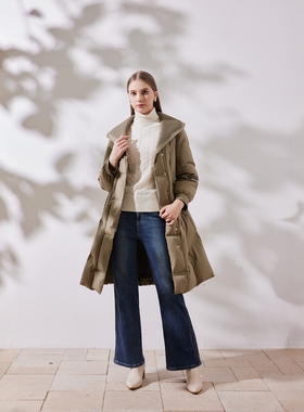 天轩商场同款冬季女新中长款白鹅绒羽绒服洋气收腰显瘦TIDY252