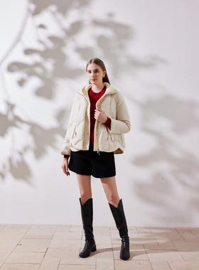 天轩商场同款女连帽羽绒服时尚连帽白鹅绒面包服休闲减龄TIDY264