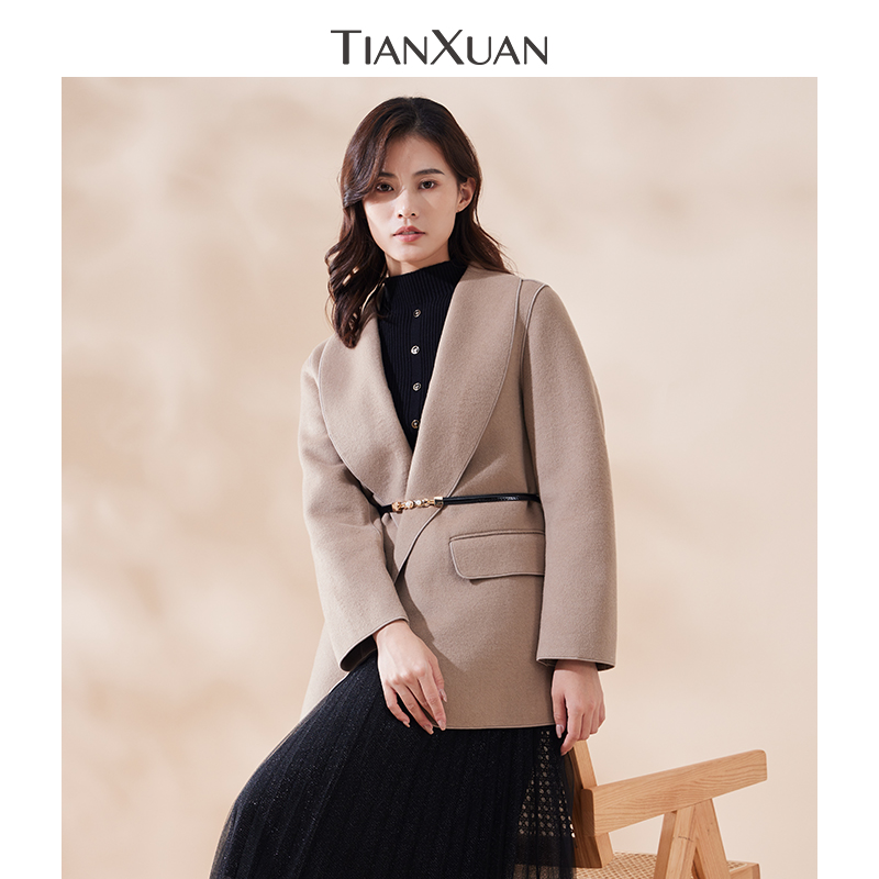 天轩新款时尚设计感短款大衣