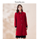 天轩商场同款 TGDE623 大衣 2022秋冬女士新款 红色羊毛甜美风中长款