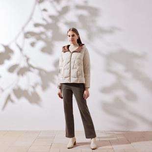 天轩商场同款女白鹅绒羽绒服短款面包服连帽时尚休闲保暖TIDY257