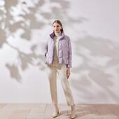 天轩商场同款 女白鹅绒短款 羽绒服立领面包服紫色减龄洋气TIDY275