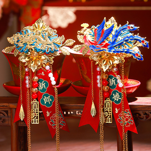 高级感襟花婚庆用品大全 龙凤胸花结婚礼新郎新娘胸针佩花一对中式