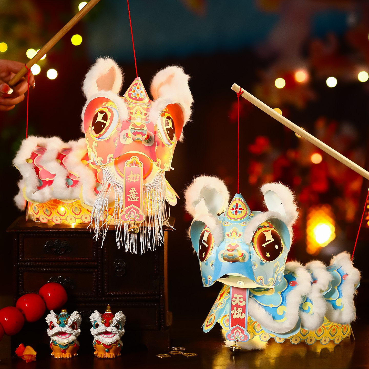 2026马年元宵醒狮发光灯笼新年装饰儿童过年手提手工材料diy花灯,节庆用品/礼品,灯笼,淘宝优惠券,粉丝福利购,淘宝优惠卷