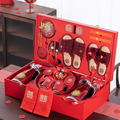 婚礼女方结婚洗漱陪嫁套装备婚