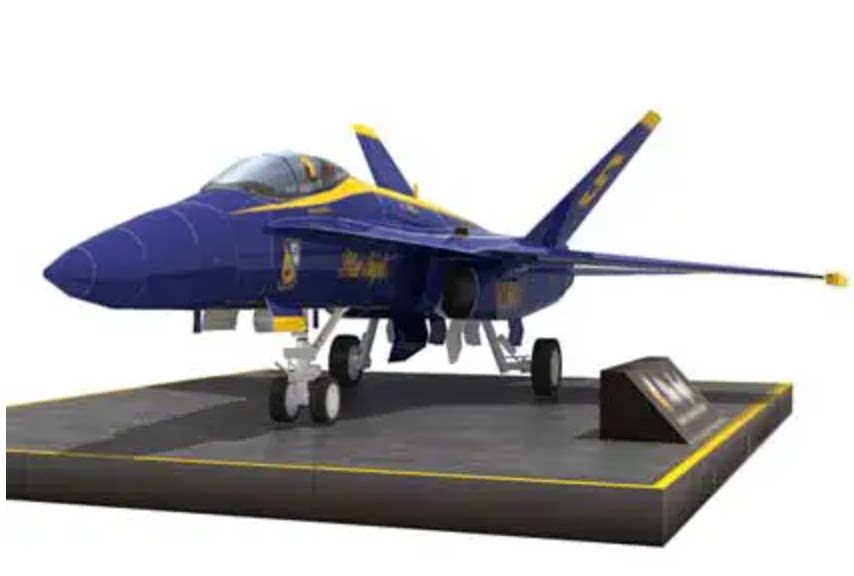 送胶水纸模型diy手工拼装波f18战斗飞机蓝色天使涂装3d折纸