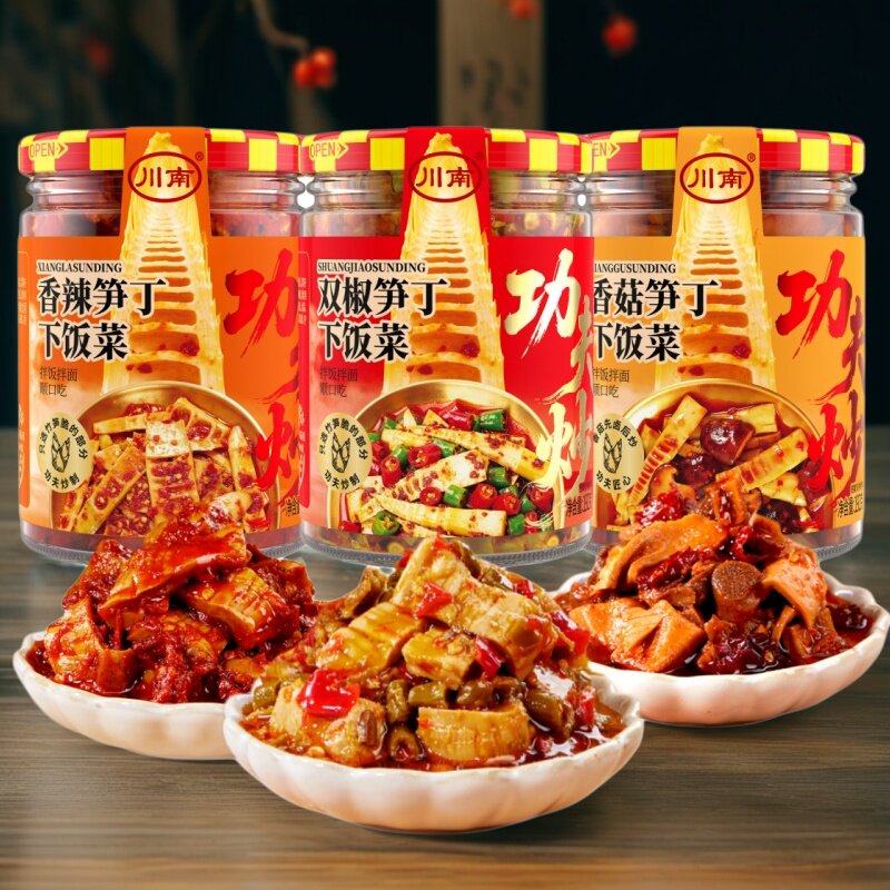 川南功夫炒笋丁下饭菜192g拌饭拌面双椒香菇香辣酱四川拌饭下饭菜图片