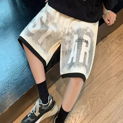 短裤男夏季新款港风休闲宽松运动裤子潮牌美式高街oversize五分裤