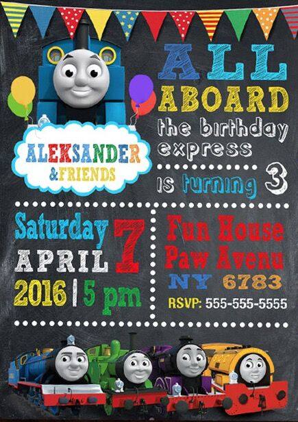 小火车托马斯创意请柬可爱卡通生日派对邀请卡电子vlog图片定制
