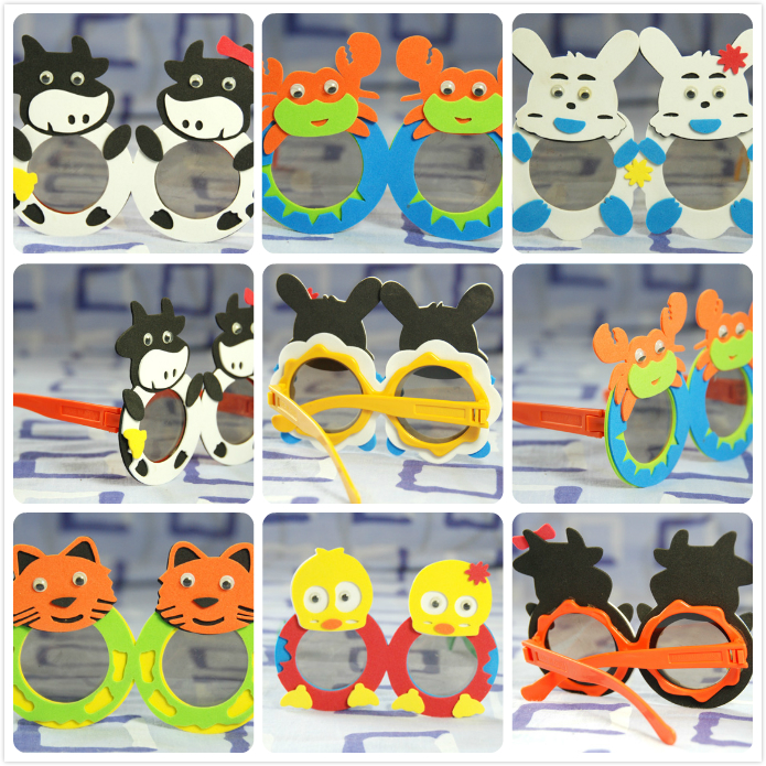 角色扮演奶牛黄鸭子小白兔螃蟹小猫咪卡通森林动物彩色眼镜