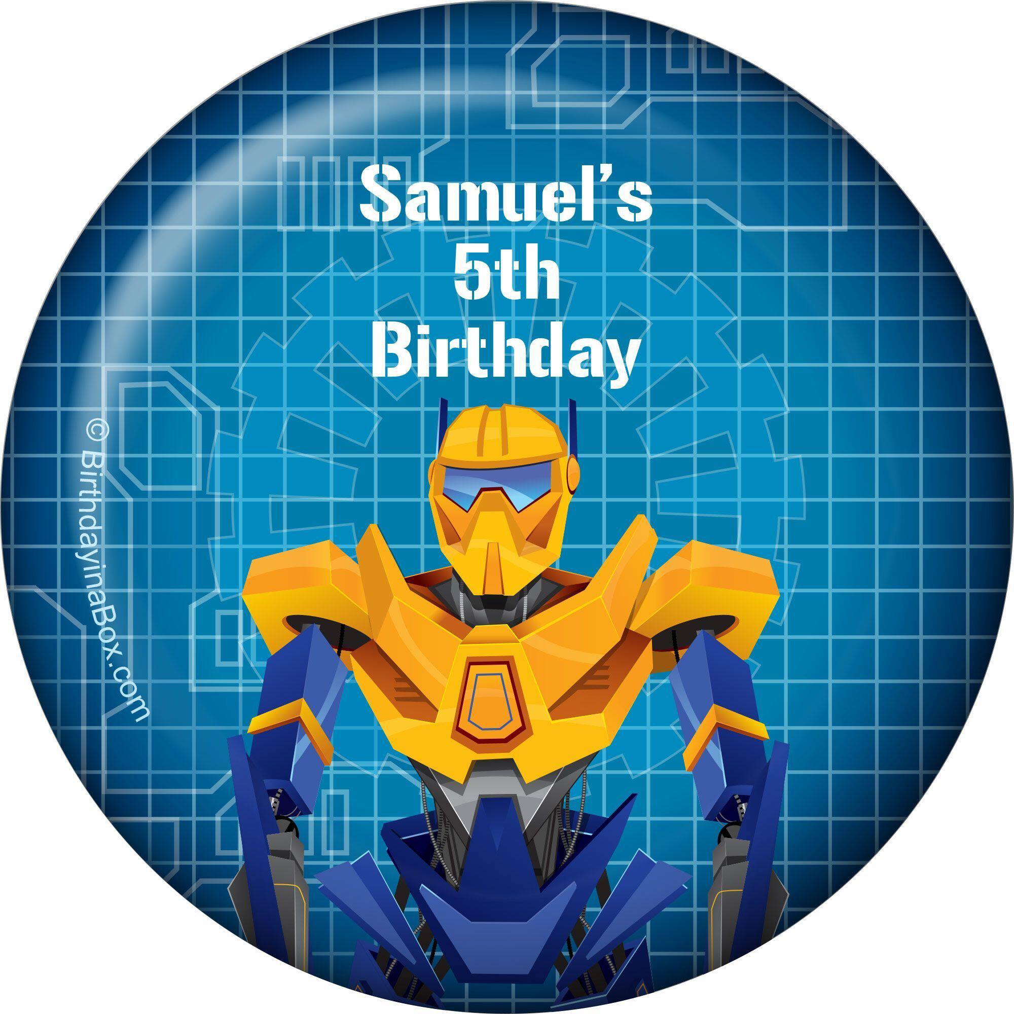 红蓝机器人卡通变形金刚创意礼物伴手礼名字徽章胸章冰箱磁贴定制