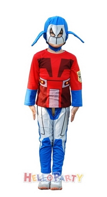 男女童复仇者联盟英雄机器人变形金刚钢铁侠服装面具头套红蓝装