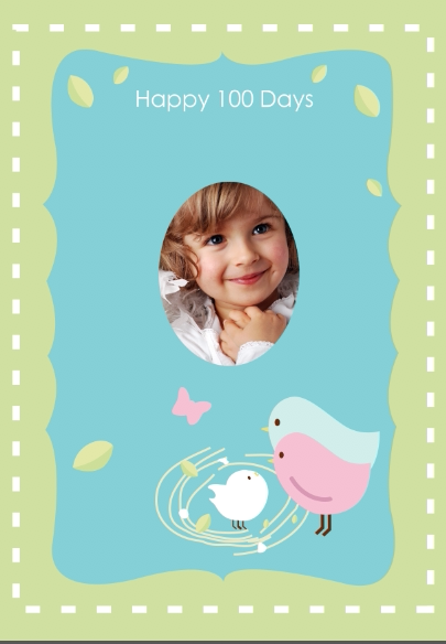 新品百天宴莫奈小鸟生日会签名涂鸦按手印纪念祝福留念