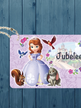 sofia索菲亚娅公主周岁生日行李牌名字吊牌创意卡通小礼物定制