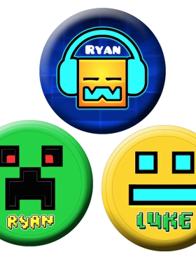 Geometry Dash几何冲刺创意礼物伴手礼名字徽章胸章冰箱磁贴定制