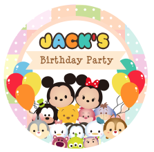 Q版迪士尼tsum公仔头卡哇伊派对贴纸儿童装饰自粘创意定制礼物