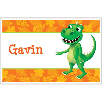 热销dinosauria黄蓝绿色恐龙翼龙席位卡标签台牌食物牌餐台牌