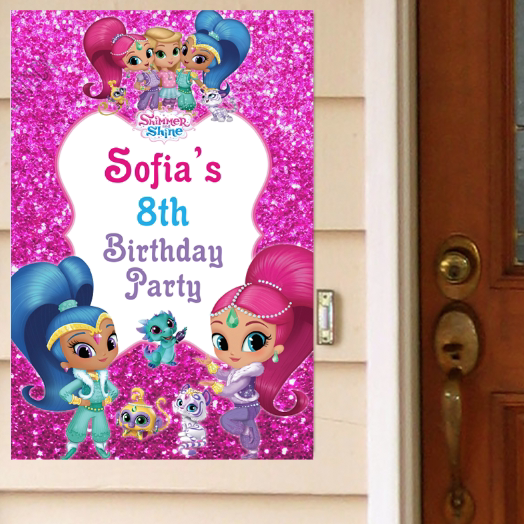 女孩生日精灵姐妹生日门贴装饰海报墙贴动漫定制