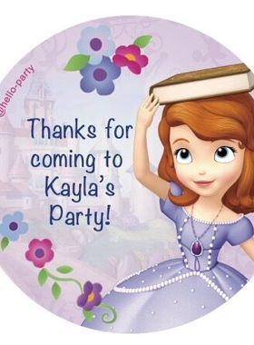 sofia索菲亚娅公主周岁生日贴纸儿童装饰自粘创意定制胸贴圆形