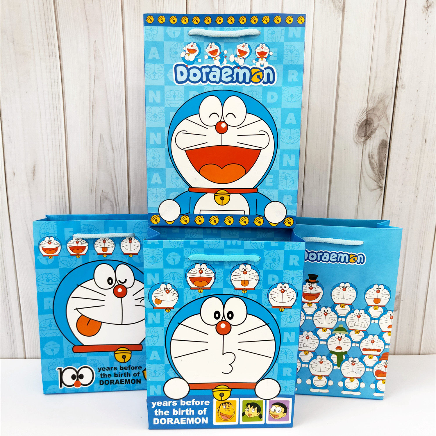 1元3个哆啦a梦卡通礼品手提袋牛皮卡纸礼品袋幼儿园回礼袋零食袋