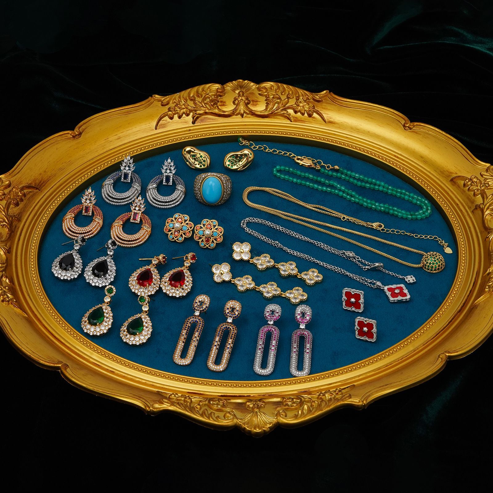 中古vintage饰品耳钉项链戒指合集女时尚轻奢耳环耳饰文艺复古