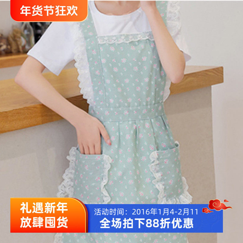 韩国围裙新款防水防油污家用厨房公主罩衣画画高级餐饮烘焙工作服